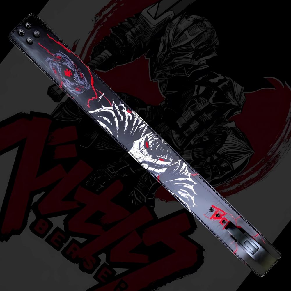 Full belt design featuring anime warrior and bold “Berserk” graphic

