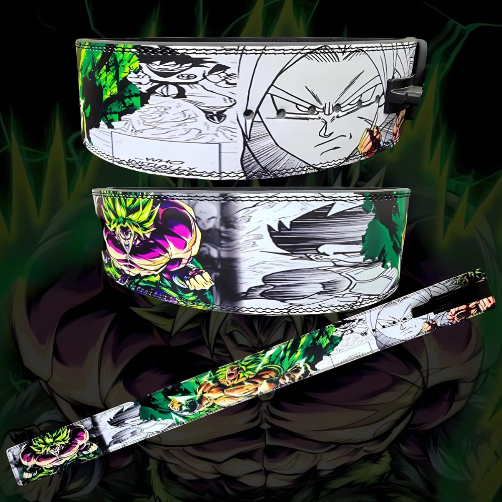 Powerlifting belt with anime characters from Dragon Ball series


