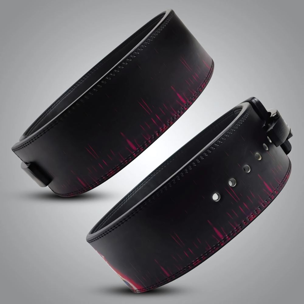 Powerlifting belt featuring Goku energy burst art and secure buckle

