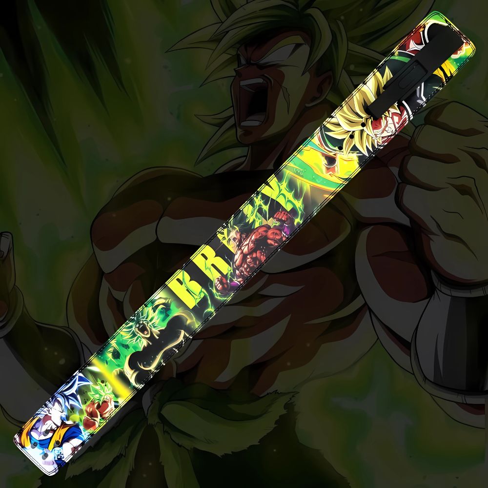 Heavy-duty lifting belt with legendary Super Saiyan artwork

