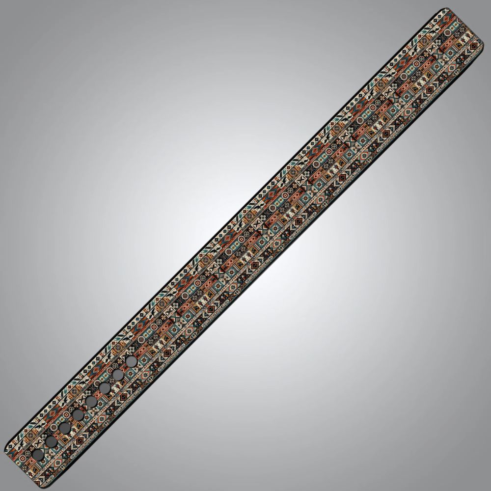 Powerlifting belt featuring native-inspired geometric design

