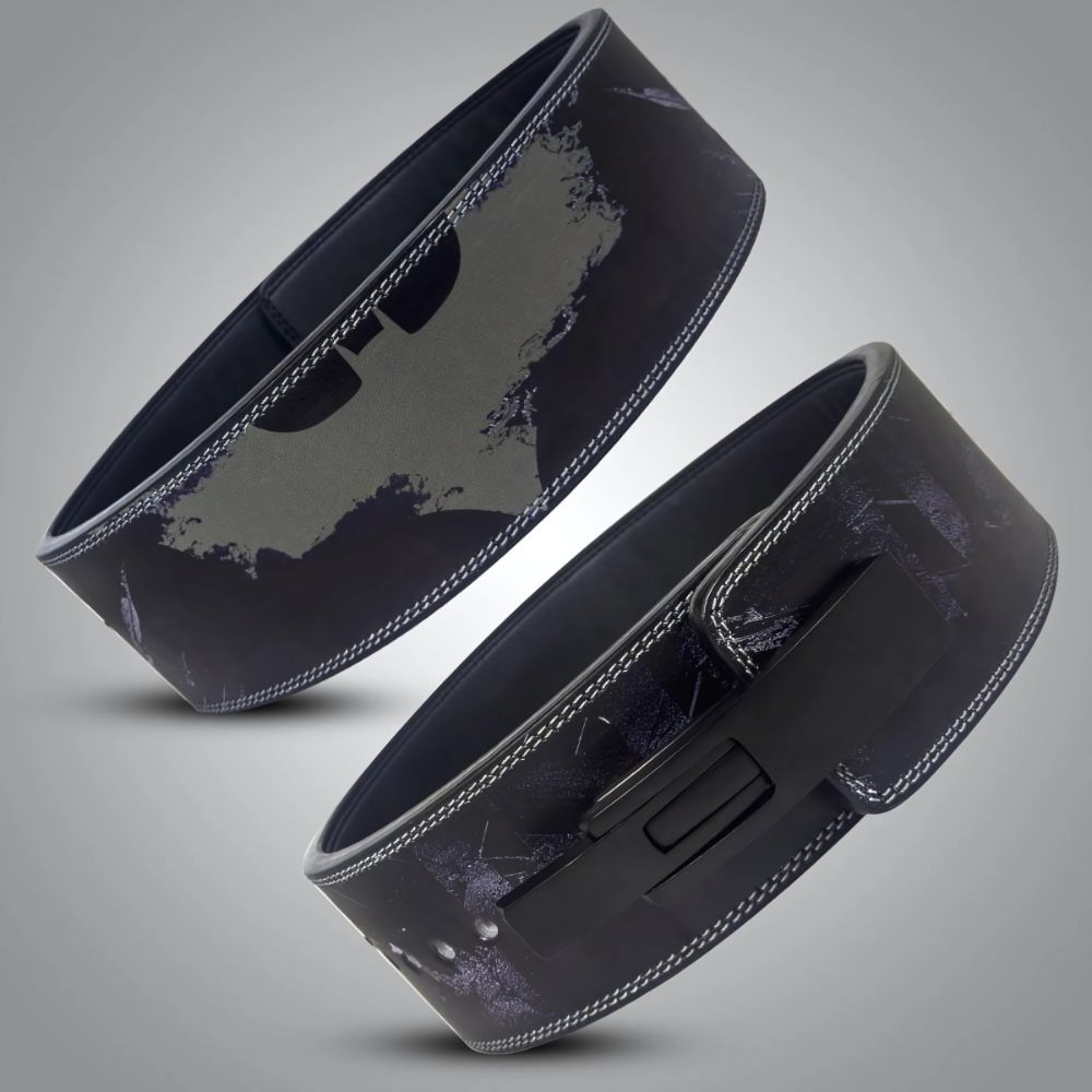 Premium lifting belt with superhero logo and secure clasp

