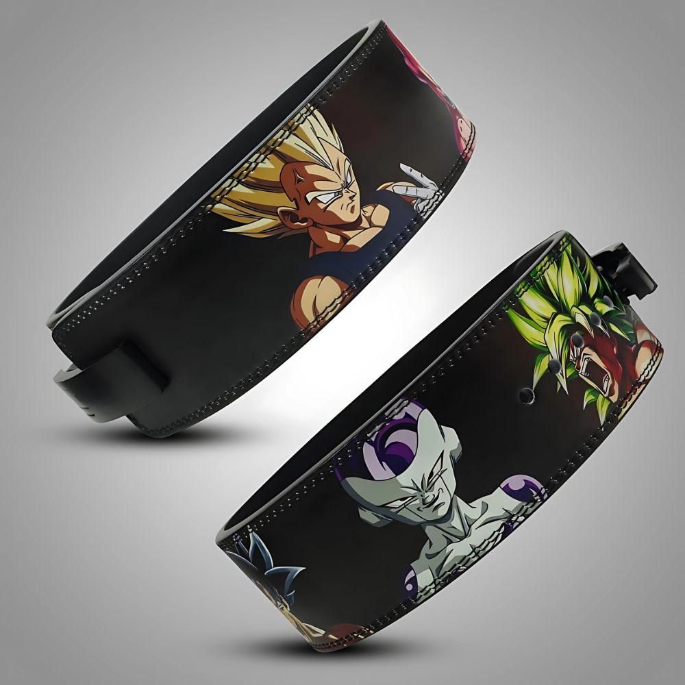 Anime-themed lifting belt with Dragon Z characters


