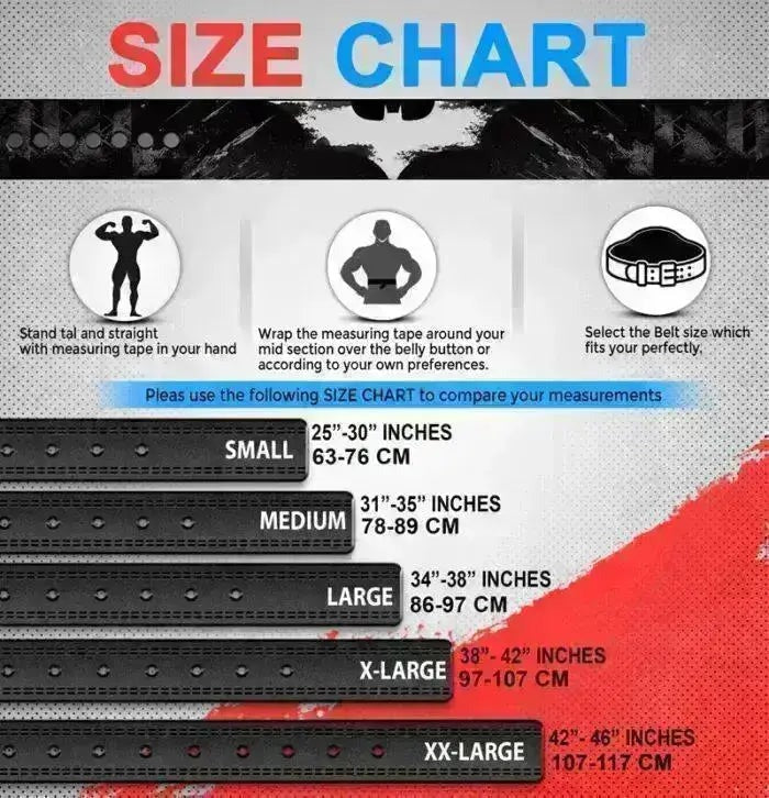 weight lifting belt size chart